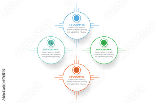 Infographic elements data visualization Abstract elements of graph, diagram with 4 steps, options, parts, or processes
Can be used for business process, workflow, advertising, diagram, 