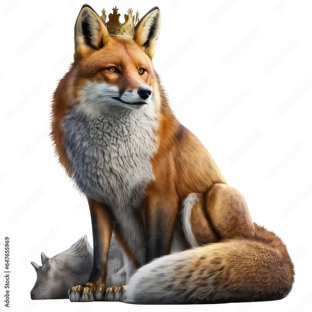Fototapeta premium fox looking isolated on white