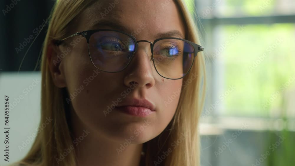 Thoughtful Caucasian young woman girl think creative idea female pensive businesswoman manager student in eyeglasses hold pen thinking doubt decision dreaming planning strategy solve problem solution Thoughtful Caucasian young woman girl think creative idea female pensive businesswoman manager student in eyeglasses hold pen thinking doubt decision dreaming planning strategy solve problem solution