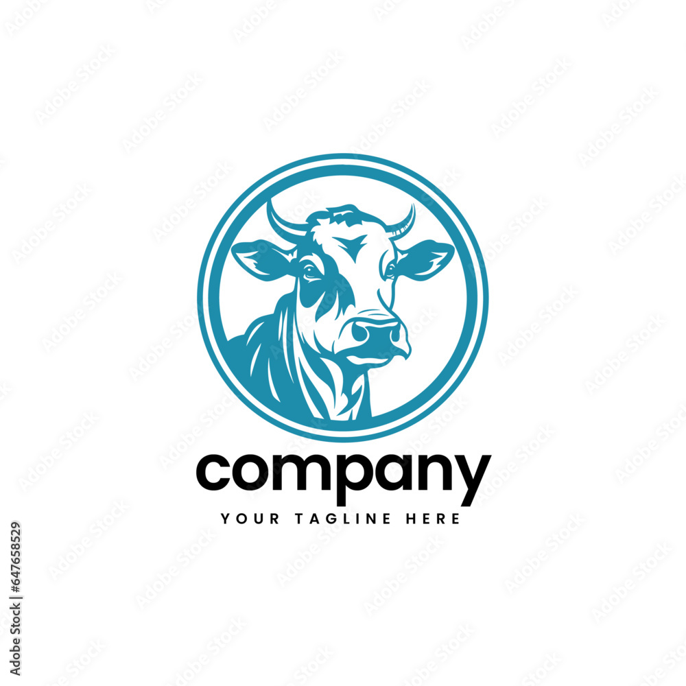 head of buffalo cow cart bull cattle dairy farm pet mascot emblem sports logo illustration icon flat t shirt design head of buffalo cow cart bull cattle dairy farm pet mascot emblem sports logo illustration icon flat t shirt design