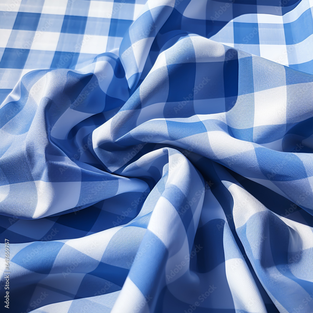 Obraz premium blue gingham fabric .