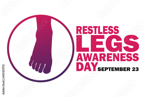 Restless Legs Awareness Day Vector illustration. September 23. Suitable for greeting card, poster and banner