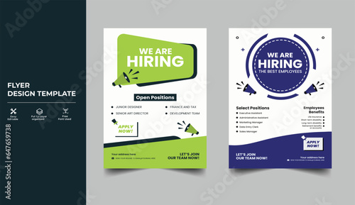 We are hiring Job advertisement flyer poster template, Recruitment advertising template, Job vacancy flyer poster template design