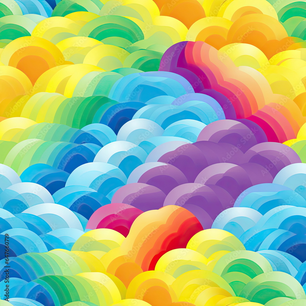 Seamless Pattern of colorful rainbow