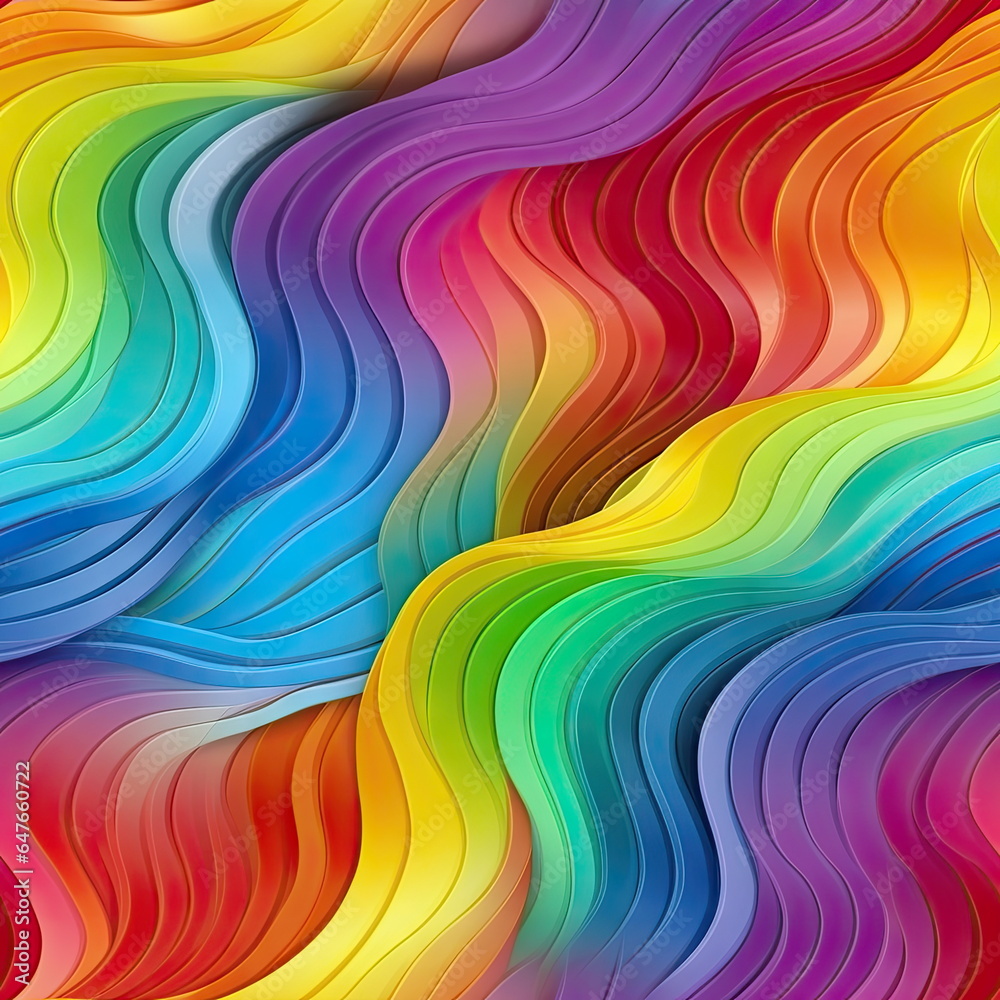 Seamless Pattern of colorful rainbow