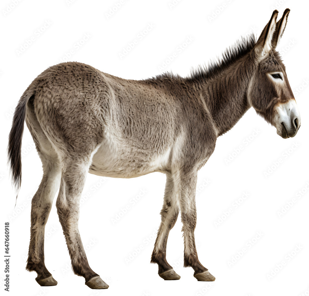 Donkey isolated on the transparent background PNG.