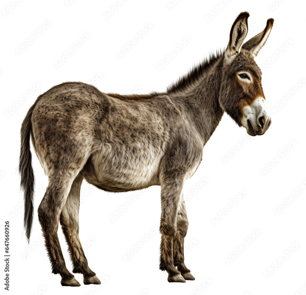 Donkey isolated on the transparent background PNG.