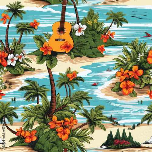 seamless pattern of shirt Hawaii style