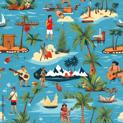 seamless pattern of shirt Hawaii style