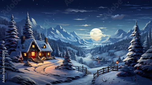 Winter Wonderland, Cozy Christmas house with festive decorations