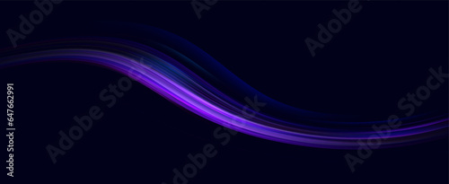 Neon speed lines. Dynamic light motion traces. Light trace wave, trace line.	