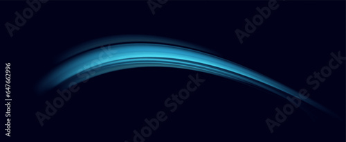 Neon speed lines. Dynamic light motion traces. Light trace wave, trace line.	