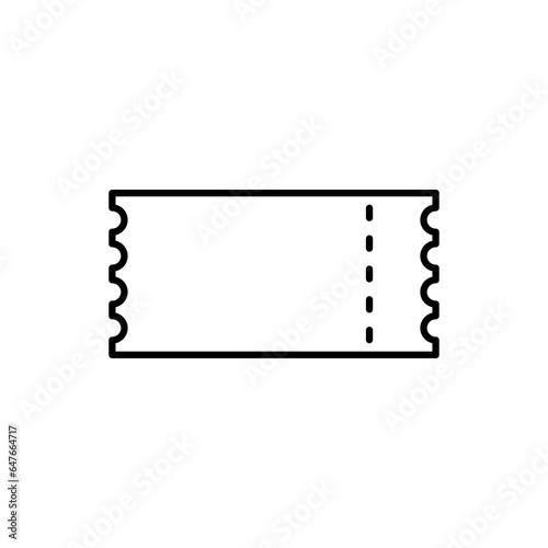 Ticket icon in line. Cinema ticket icon. Theater pass in png. Movie ticket in line. Cinema pass symbol.