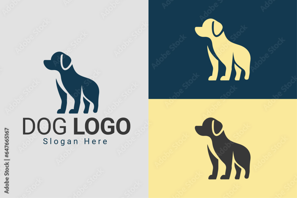 Obraz premium Labrador Dog Silhouette Logo Design