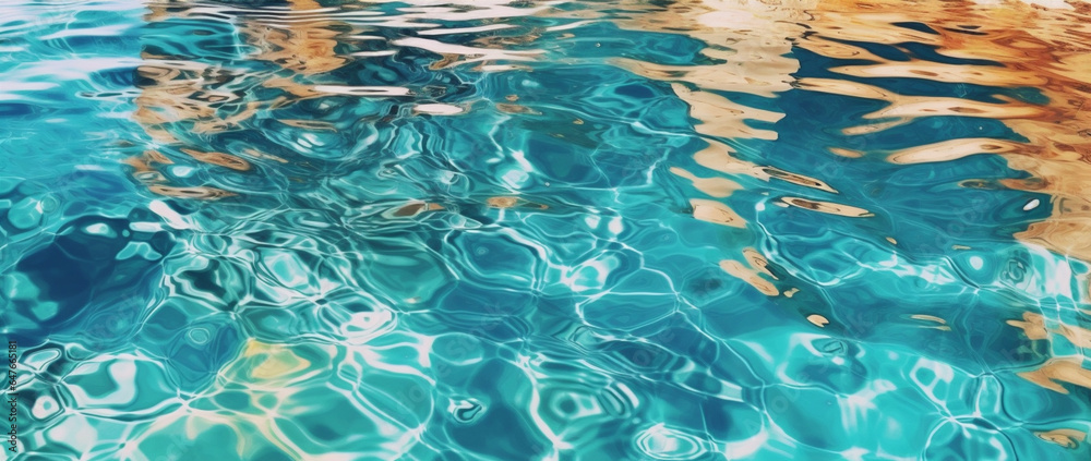 water ripple abstract fluid background summer banner sea blue texture wave. Generative AI.