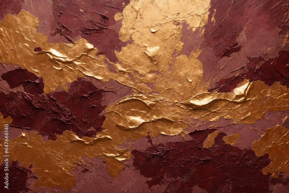rusty metal background, red and golden background, paint texture, red and golden texture, background, texture of the old wall, Generative AI