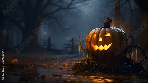 zombie jack o lantern, in the style of vray tracing photo