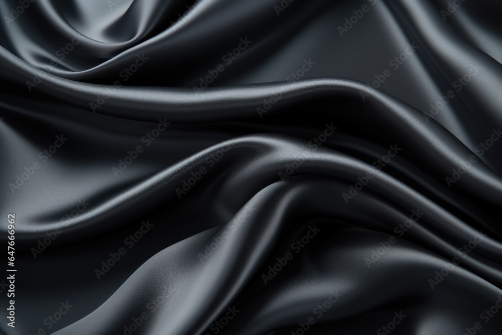 Black soft silk fabric