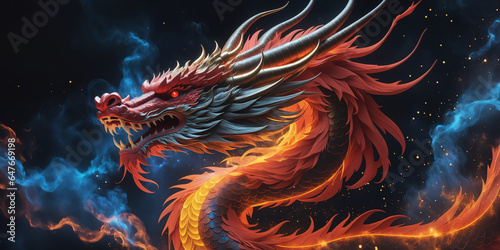 dragon fantasy artwork with stars and space background © Cozy Coffee Bar