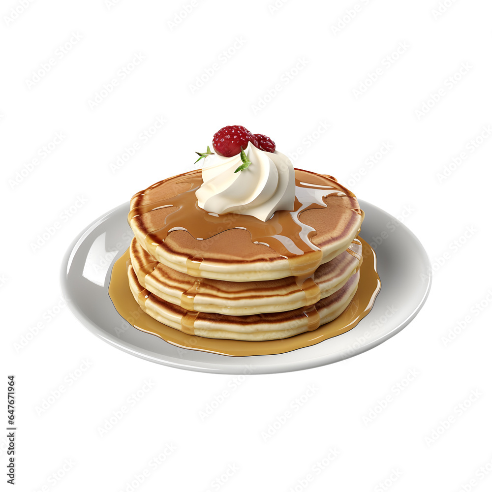 pancakes with whipped creme isolated on transparent background pancakes with whipped creme isolated on transparent background
