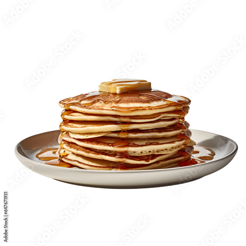 Pancakes with Syrup Isolated on Transparent Background