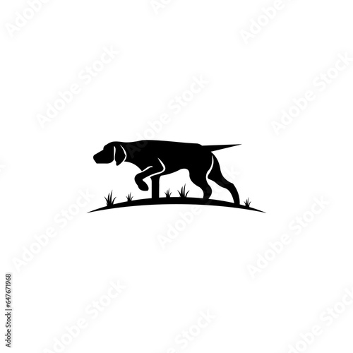 hunter dog showing ready to attack pose as logo