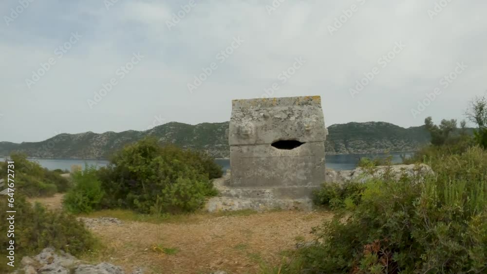 Antalya Kekova Kaleköy old tombs and castle view Antalya Kekova Kaleköy old tombs and castle view