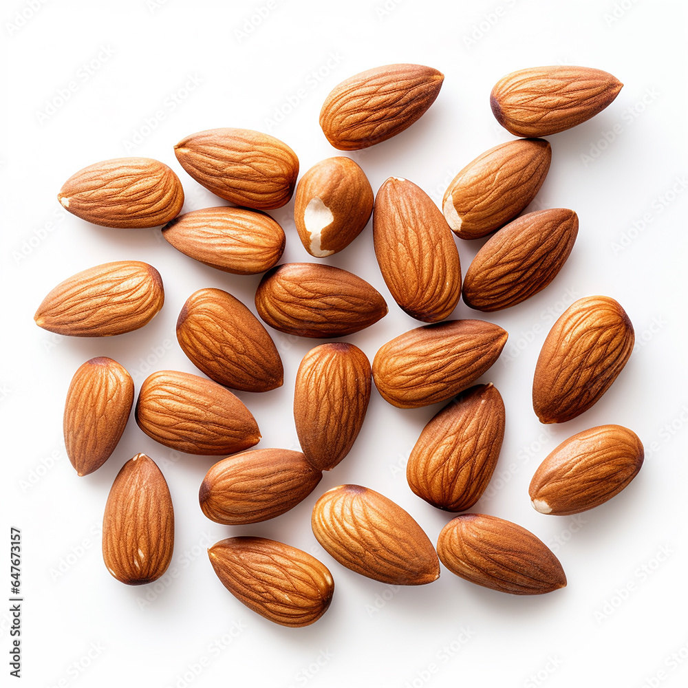 almonds on white background almonds on white background