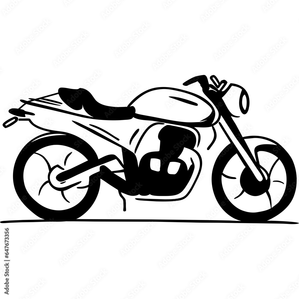 Fototapeta premium Motorcycle Or Motorbike Illustration