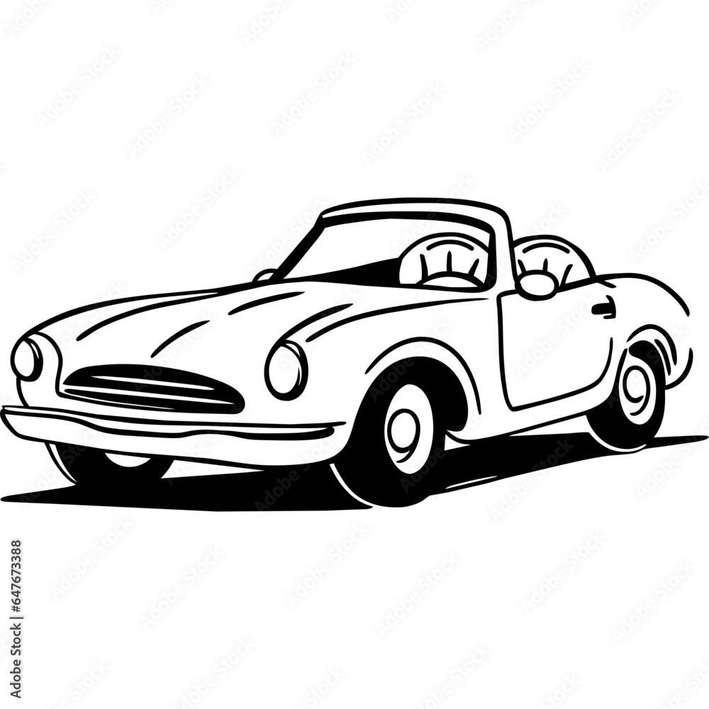 Cabriolet Retro Car Illustration