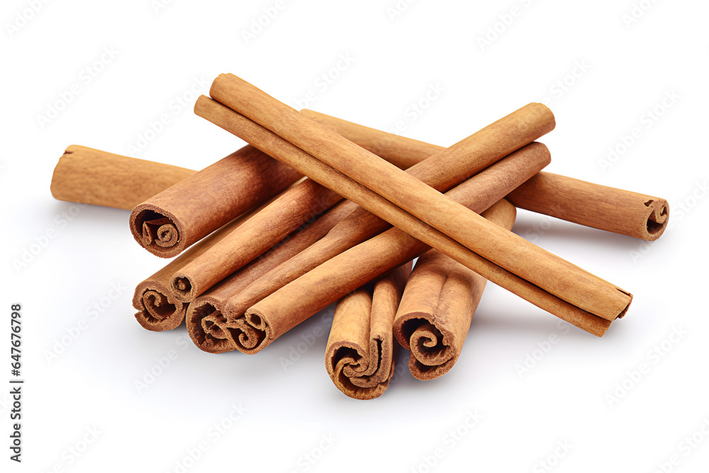 Cinnamon is aromatic spice made from peeled, dried, and rolled bark of Southeast Asian trees.