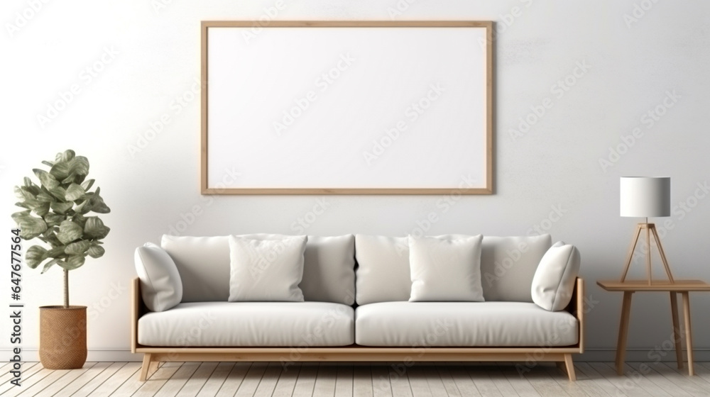 cozy modern living room. front view of white couch in the house cozy modern living room. front view of white couch in the house