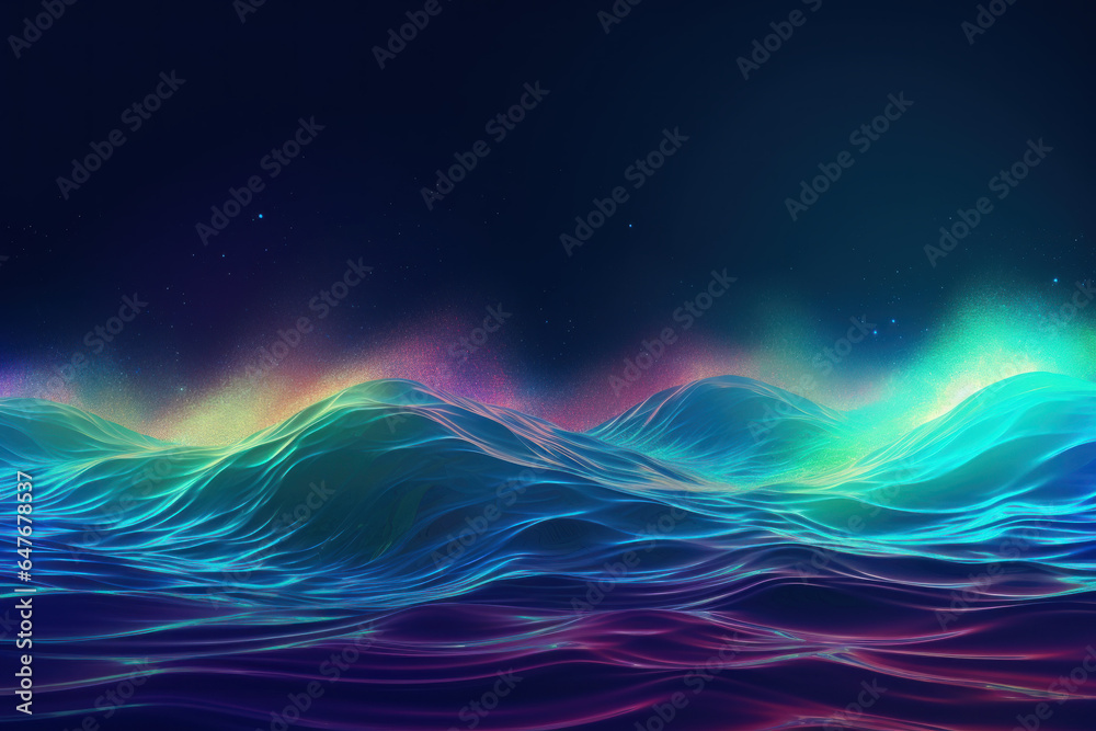 Psychedelic Psychic Waves in Surreal Colors and Forms on the Edge of Reality, background with copy space