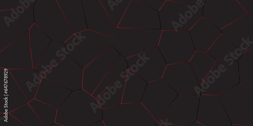 Abstract dark background of polygons in light red colors.Abstract mosaic background of triangle plates in black colors Geometric backlight decorative background for creative projects.