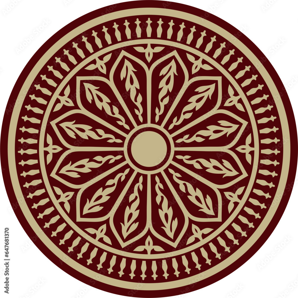 Vector red and black arabic national round ornament. Ethnic circle, eastern and african peoples of asia, persia, iran, iraq, syria. Vector red and black arabic national round ornament. Ethnic circle, eastern and african peoples of asia, persia, iran, iraq, syria.