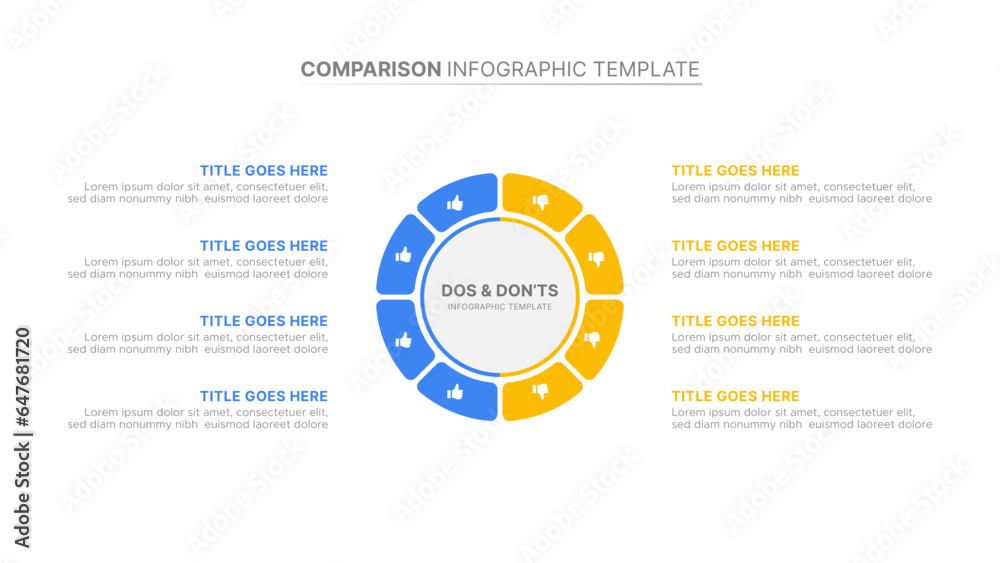 Fototapeta premium Dos and Don’ts Comparison Infographic Design Template