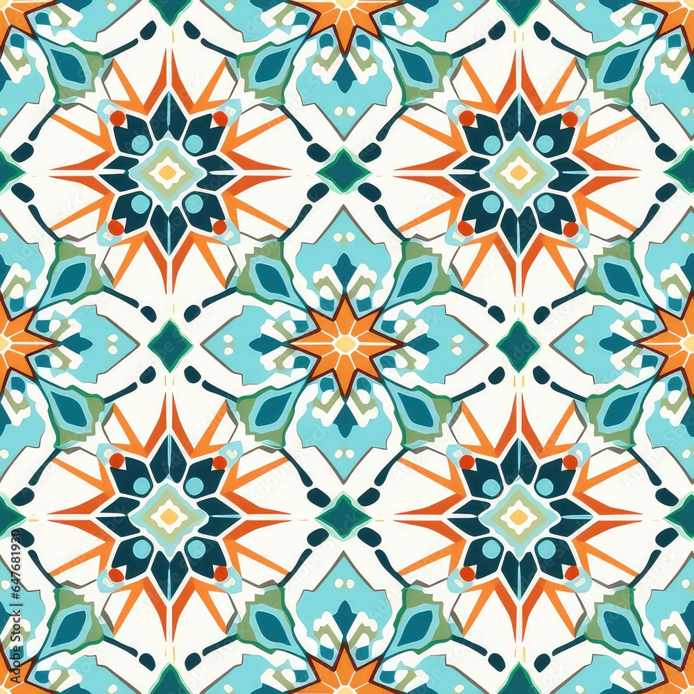Seamless pattern Circle Moroccan or Middle Eastern Motifs fusion Ethnic ornament. Seamless pattern Circle Moroccan or Middle Eastern Motifs fusion Ethnic ornament.