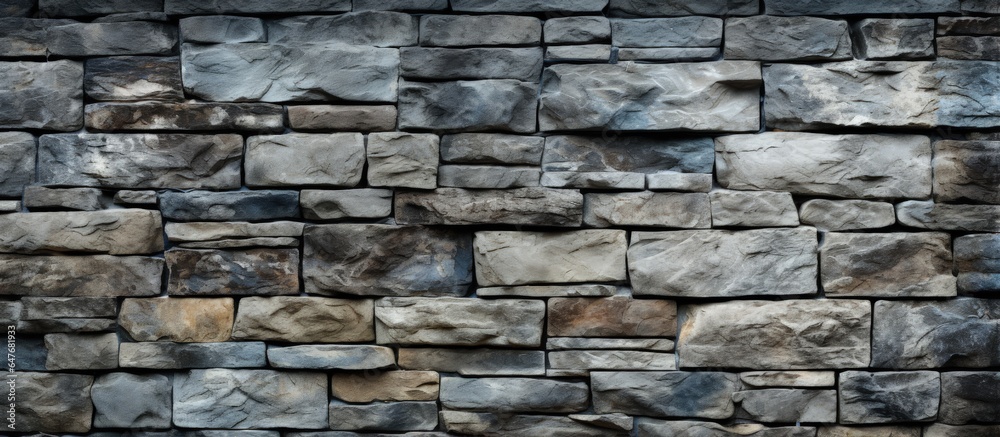 Background texture of a gray stone wall