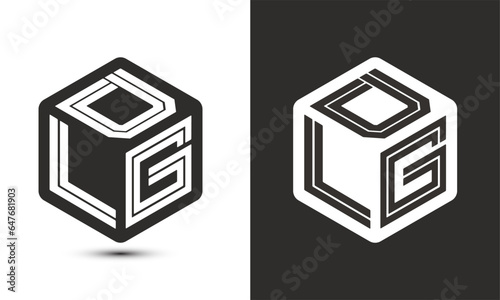 DLG letter logo design with illustrator cube logo, vector logo modern alphabet font overlap style. photo