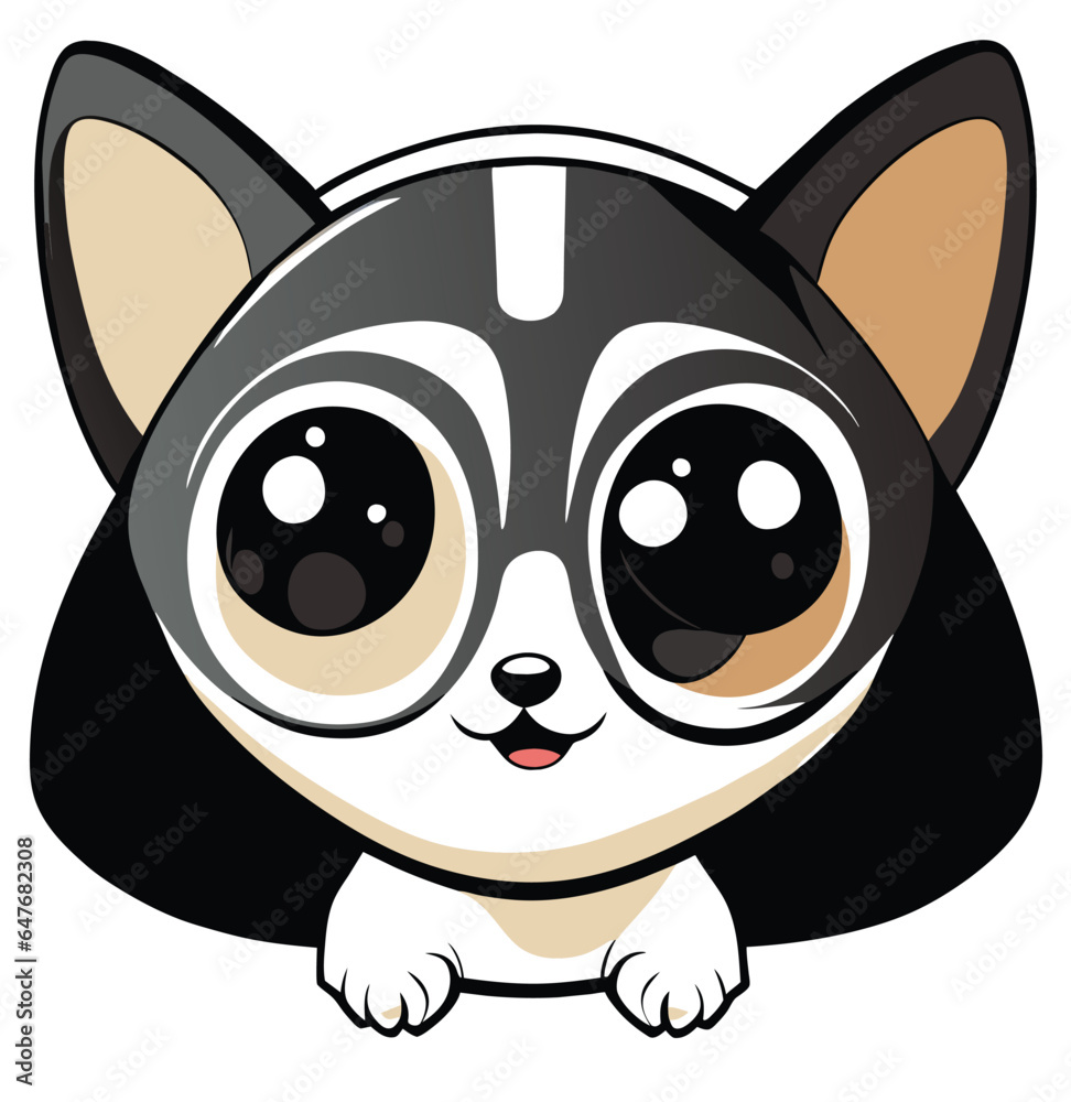 Fototapeta premium Adorable Puppy Vector Illustration, Cute Puppy vector, Kawaii Puppy