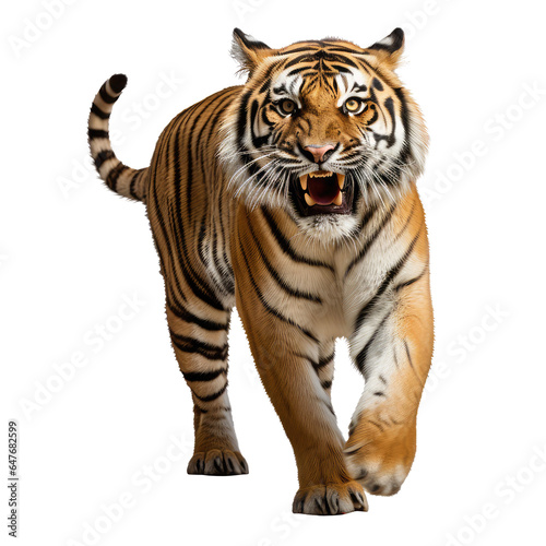 tiger looking isolated on white