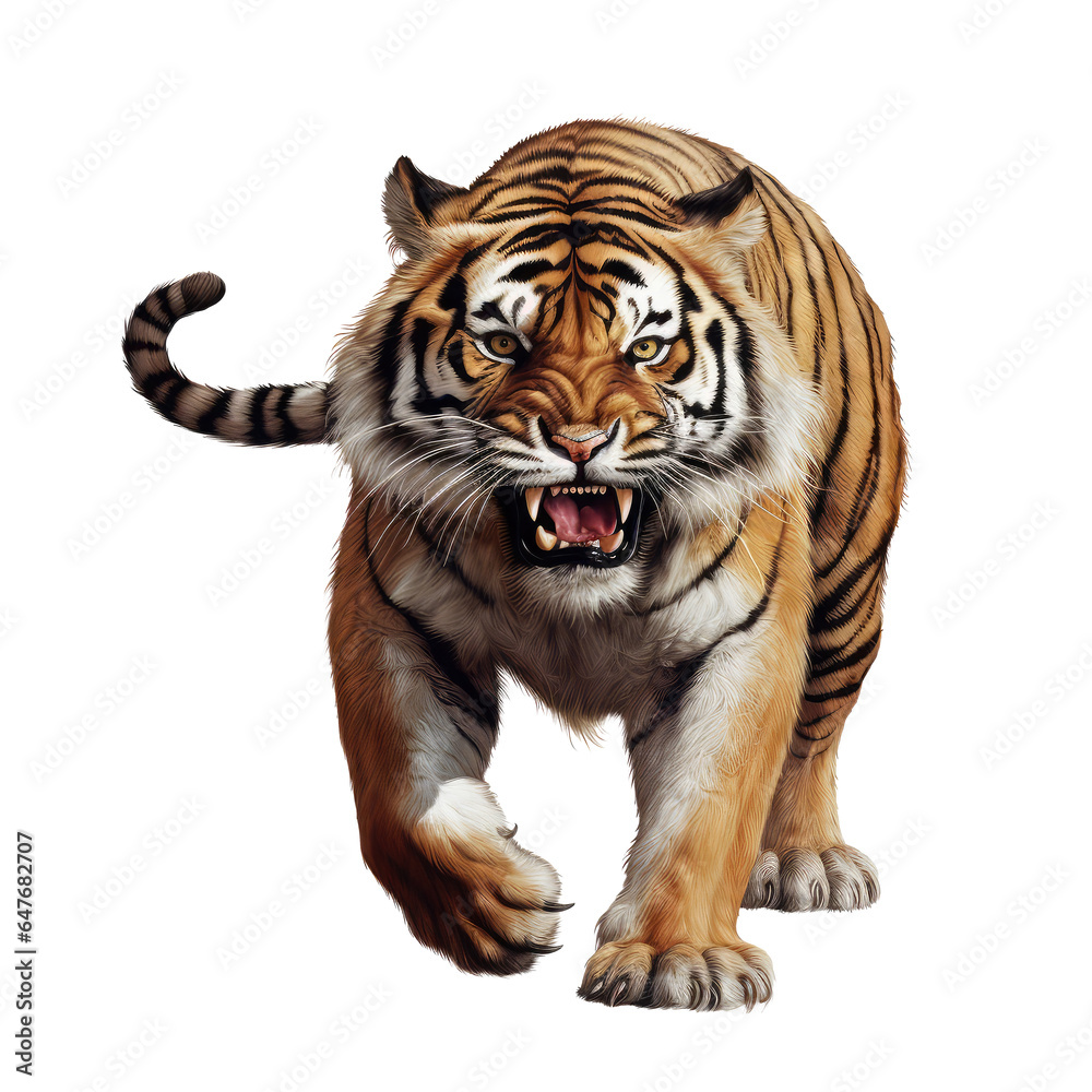 Fototapeta premium tiger looking isolated on white