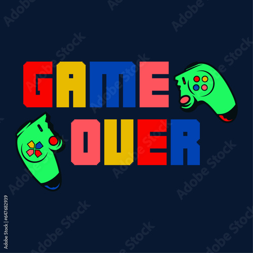 joypad gamer over console controller illustration tee shirt wallpaper logo poster graphic print design