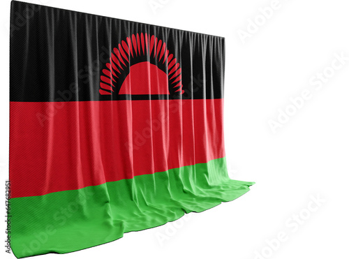 Chichewa Flag Curtain in 3D Rendering Embracing Malawi's Natural Beauty photo