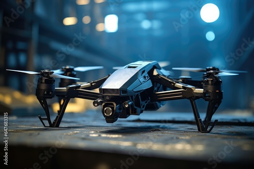 Delivery drone in the distribution warehouse