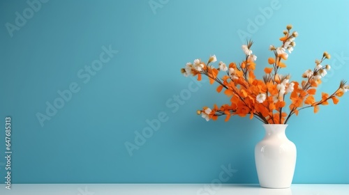 A beautifully arranged vase of orange and white flowers, adding a touch of elegance to any interior design
