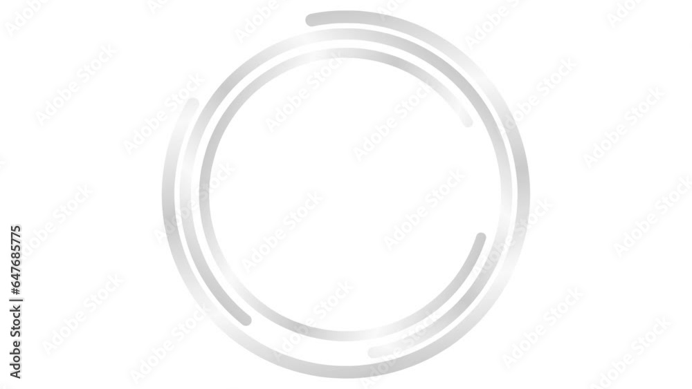 Animated silver circular frame spins. Linear symbol rotates. Copy space for text. Vector illustration isolated on white background.
Animated silver circular frame spins. Linear symbol rotates. Copy space for text. Vector illustration isolated on white background.