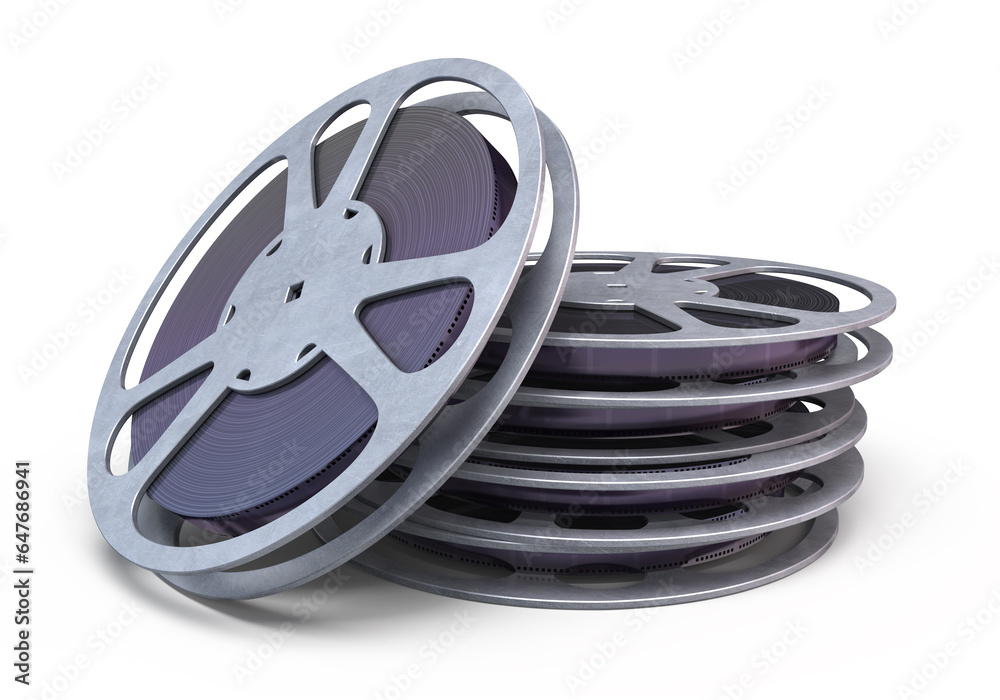 Obraz premium 3d render Film Reel strip (clipping path)