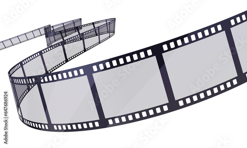 3d render Film Reel strip (clipping path)