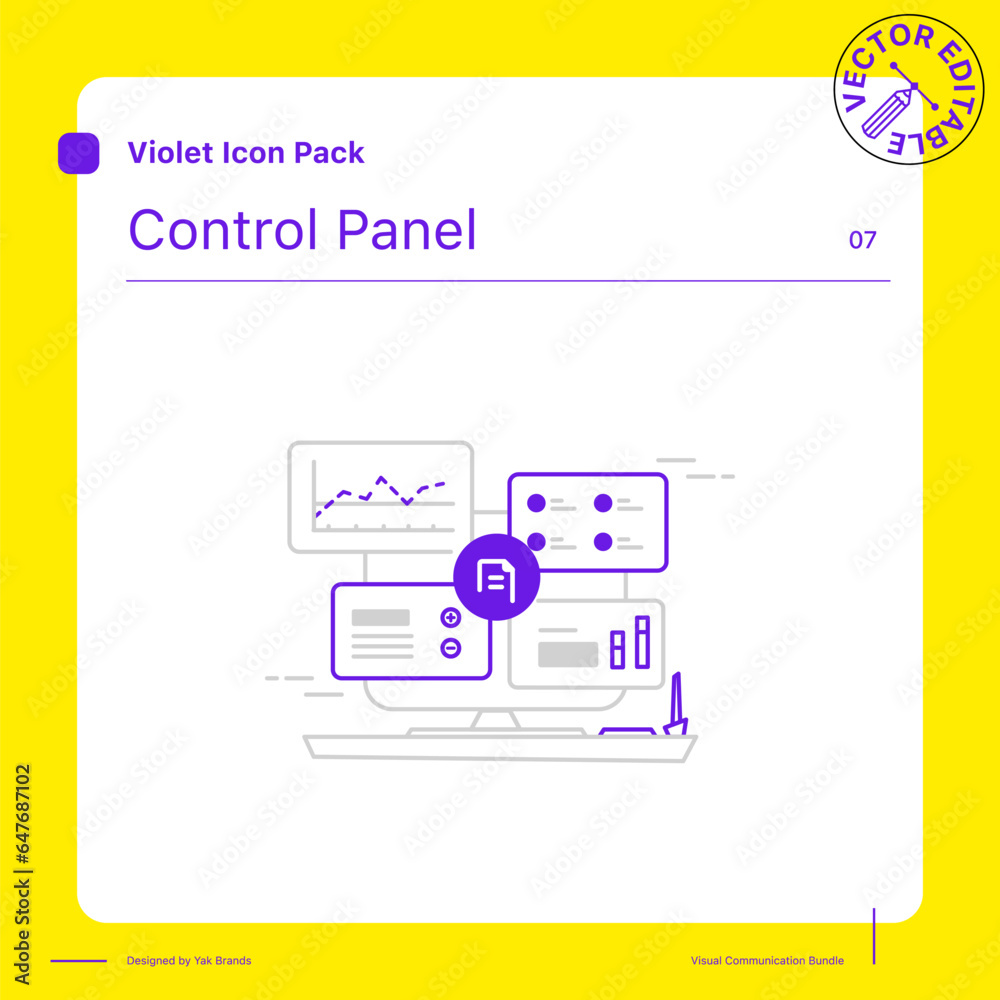 Outline User Interface - Control Panel vector illustration Stock Vector ...